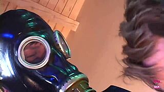 two blondes join a group event with latex partners