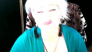 perky curvy mature russian milf masturbates juicy shaved pussy in armchair moaning loud