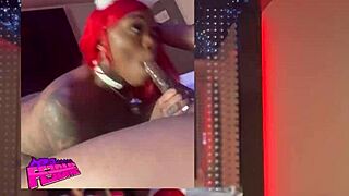 ebony slut, bbc deepthroat got stars in ceiling for cum?