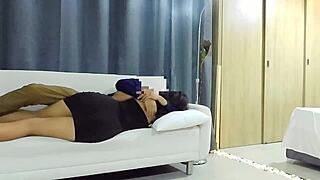 WOW! Stunning Big Ass Babysitter In Black Dress Gets Fucked On Couch!
