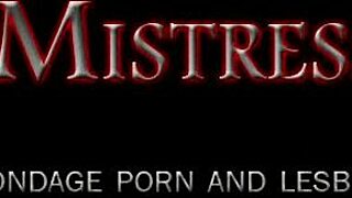 two bound blondes and brunette finger each other wildly in nasty spandex lesbian bondage