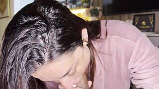 Luiza Marcato Deepthroats Leo Santos Monster Cock in Dorm Roommate Face Fuck