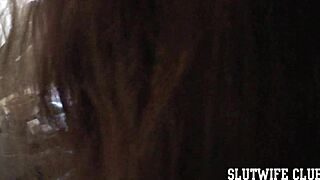 cum swallowing tease karla rose milks cock handjob in boxer shorts then gulps condom load