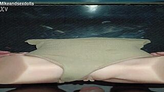 Candy's Brutal Anal Trailer in Beige Panties