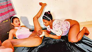 i had a homemade threesome with my best friend's girlfriend, fucking her ass and pussy hard