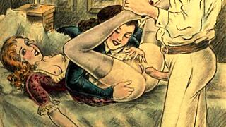 This vintage erotic film captures antique desires.