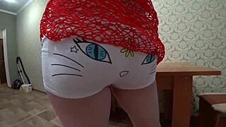 Zucchini stretches her hairy pregnant pussy wide in homemade lesbian play