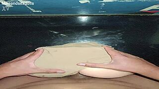 Candy's Brutal Anal Trailer in Beige Panties