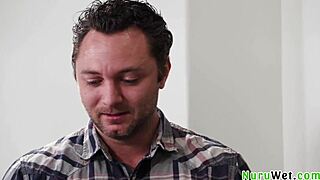 sexy brunette teen gives naked nuru massage 😍