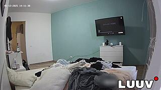 luuv's two skinny teen maids flash and fuck in homemade bedroom uniforms