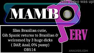 Hey, slim Brazilian cutie Gih Spanics back for DAP anal assfucking!