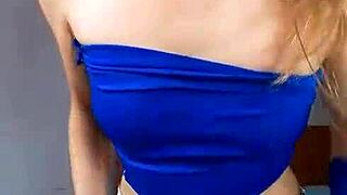 Petite Bonneyuwu Dances in Miniskirt Rips Panties for Dripping Dildo Play