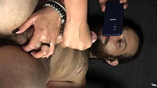 Colombian Curvy Babe's Long Nails Stroke Cock Closeup Face Cumshot Explosion on Fingers