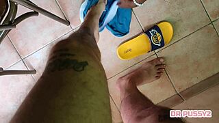 her big ebony tits pulse as i explode cumshot after slow motion handjob from sex-addicted african beauty