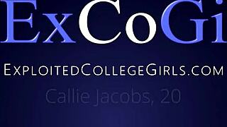 20yo callie jacobs rips clothes for first sensual footjob on camera