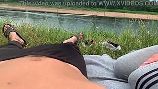 stepsister's sweet mouth on my cock outdoors... taboo thrill?