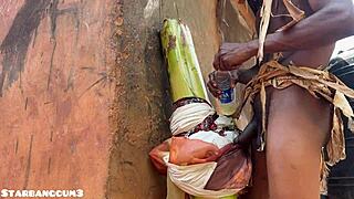 Chubby country girl ramps up ranch toy play stronger