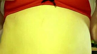 Horny homemade big tits red and white mini shakes ass begging for rough reality fuck