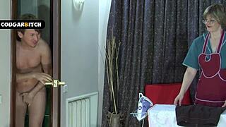 we accidentally bang our busty mature maid doggystyle till cum in mouth