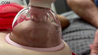 Her vacuum tongue laps those perky nipples extra sweet