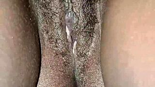 My Juicy Hairy Wife's Tight Close-Up Pussy View