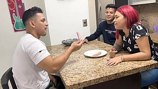 friend's wife tests my thick cock right in front of humiliated husband cuckold rough