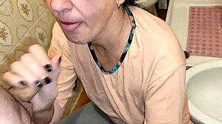 stepmom tricked into deep cum swallow after blowbang