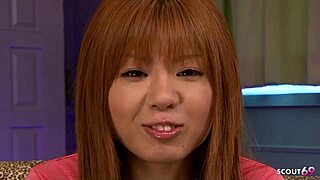whoa 😍 redhead skinny japanese teen rocks intense pov blowjob cumplay after swallowing load in uncensored jav casting in japan