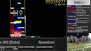 Korean osu player jhlee0133 fingers herself during speedcore gaming frenzy