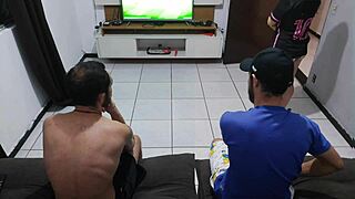 hubby lost bet so wife fucks his friend watching