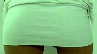 Curvy girlfriend in dress teases with ass shake before clothes ripped fuck