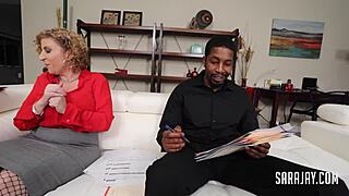 Naughty Sara Jay Deepthroats Then Rides Big Black Cock Hard