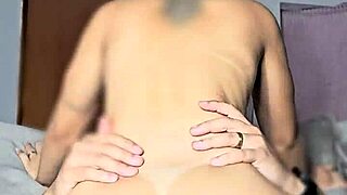 Stepsister grinds pussy in intense cowgirl creampie ride