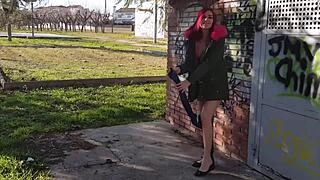 Ready to squirt wildly in the park while flashing for public eyes?