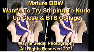 mature bbw in lingerie teases with upskirt striptease