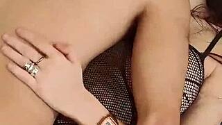 Hard thrusting missionary sex builds to deep pussy creampie explosion