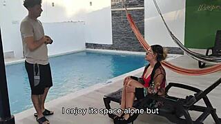 Shy Juliana Rose Gets Horny from Sunscreen on Ass Leads to Big Cock Pounding