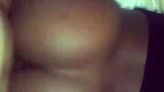 Black couple pounds intense backshots with her fat ass bent over begging for more