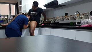 Convincing chubby employee for kitchen ass spanking and fucking part 1