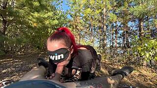 met friend's hot sis blew deepthroat load in shaved pussy