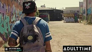 Latina Vicky Chase devours bearded biker's tongue on ass and pussy before wild ride