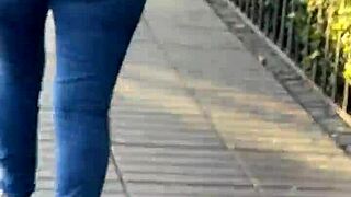 seeing this latina's huge ass filling out those tight jeans makes me feel so excited and turned on inside