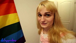 Blonde Plugs Huge Buttplug For Wild Solo Play