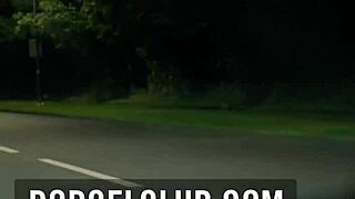 Skinny brunette babe joins swinger 3some anal ride public