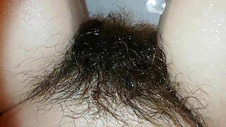 hairy BUSH underwater close-up super hairy PUSSY fetish