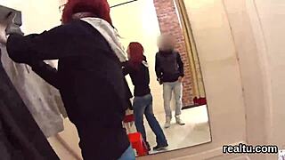 that adorable czech gets teased in shop then pov ass pounded