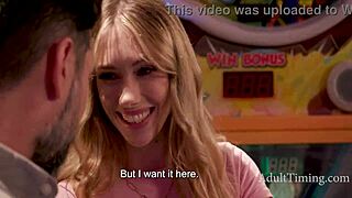 Petite Teen Sparks Tension with Stepdad During Arcade Outing