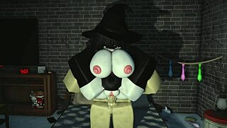 Damn, this roblox bitch rides monster cock till he cums hard!