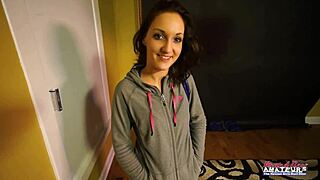 Skinny Coed Ryann Delivers Footjob and Pussy Fingering