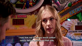 Petite Teen Sparks Tension with Stepdad During Arcade Outing